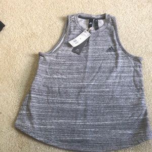 NWT adidas tank top gray with cute back detail, MD